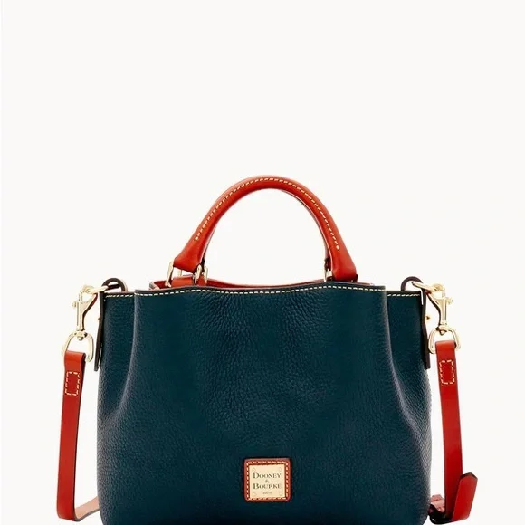 Dooney & Bourke Dark Green and Tan Satchel - Picture 3 of 8